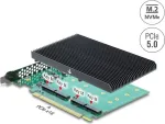 Delock PCI Express 5.0 x16 kortelė į 4 vidinius NVMe M.2 Key M su radiatoriumi - Bifurkacija