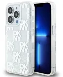 DKNY Apple iPhone 15 Pro Max 6,7 colio kietas dėklas Liquid Glitter Multilogo baltas