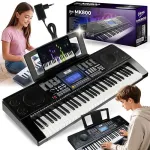 V-TONE MK800 ne&scaron;iojama mokomoji elektrinė klaviatūra, 61 jautrūs prisilietimui klavi&scaron;ai, 300 garsų, 300 ritmų, 40 demonstracinių dainų, LCD ekranas, USB MIDI, ausinių i&scaron;ėjimas, mikrofonų įėjimas, pedalo įėjimas, 2x5W garsiakalbiai, juoda