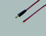 BKL Electronic 075143 žemos įtampos jungiamasis kabelis, DC ki&scaron;tukas 5,5 x 2,1 mm į atvirus galus, 30 cm, juodas