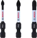 Bosch 2608522491 Phillips PH2 antgalių rinkinys, 3 vnt., 25 mm, 1/4 colio &scaron;e&scaron;iabriaunis kotas