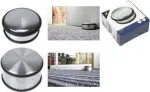 Kangaro K-11000 chromuotas metalinis durų stabdys, 100 mm skersmens, 45 mm auk&scaron;čio, 1,25 kg