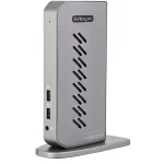 StarTech.com USB-C USB-A Dock - Hibridinė universali USB 3.0 stotelė, skirta USB-C arba USB-A ne&scaron;iojamiesiems kompiuteriams - dvigubas monitorius 4K 60Hz HDMI/DisplayPort - 6x USB-A, GbE - USB 3.1 Gen 1 - Windows/Mac