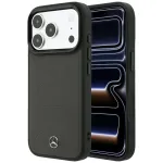 Mercedes Mer008914 dėklas telefonui iPhone 18 Pro Max / 17 Pro Max, Leather Mesh with Bow Line, MagSafe, antracitinis
