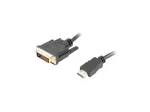 LANBERG HDMI(M)&ndash;DVI-D(M)(24+1) Dual Link laidas su paauksuotomis 4K jungtimis 1,8 m juodas