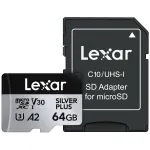&bdquo;Lexar&ldquo; 64 GB &bdquo;MicroSD&ldquo; kortelė UHS-I 3 klasė &bdquo;SILVER PLUS&ldquo;