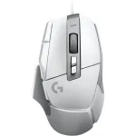 Žaidimų pelės rinkinys Logitech G G502 X su G240 kietu pelės kilimėliu &ndash; de&scaron;inei rankai, optinė 25600 DPI, USB Type-A, 13 mygtukų, balta