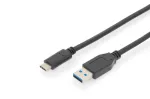 DIGITUS ASSMANN USB Type-C jungiamasis laidas, Type C į A M/M, 1 m, pilnai aprūpintas, Gen2, 3 A, 10 Gb/s, 3.1 versija, CE, juodas