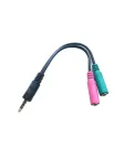 Microconnect AUDALS015 ausinių jungties adapteris, 3,5 mm 4 kontaktų ki&scaron;tukas į 2x 3,5 mm lizdą, 15 cm