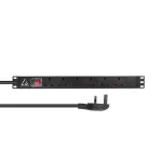 Lanview LVR-3MUK-SW-UK6 maitinimo paskirstymo blokas (PDU) 6 AC lizdai 1.4U juoda