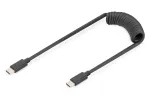 DIGITUS USB-C į USB-C spiralinis laidas, TPU USB 2.0, PD 60W maks., 1 m