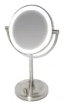 HoMedics MIR-8150-EU stalinis veidrodis su ap&scaron;vietimu, apvalus, nerūdijantis plienas