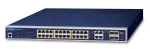 PLANET GS-4210-24PL4C - valdomas komutatorius - 24 x 10/100/1000 (PoE+) + 4 x Combo Gigabit SFP - stalinis, montuojamas į stelažą - PoE+ (440 W)