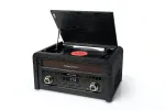 Patefonas muse MT-115 W &ndash; juodas/auksinis, 33-45-78 aps./min., J formos tonearmas, sukamas garsumas, 240 V kintamoji srovė