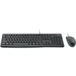 LOGITECH Desktop MK120, laidinis, USB, QWERTZ, juodas, pelė įtraukta