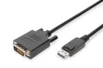 DIGITUS DisplayPort adapterio laidas, DP - DVI (24+1) M/M, 2m su fiksavimu, DP 1.2 suderinamas, CE, juodas