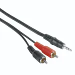 Audio kabelis Hama 00205107 5m 3,5mm 2xRCA vyri&scaron;kas juodas raudonas