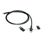 ROLINE USB 2.0 laidas, tipas C ST/ST su duomenų blokavimo adapteriais A ir C - Laidas - Skaitmeniniai/Duomenys