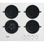 Whirlpool AKT 625/WH įmontuojama dujinė kaitlentė, 60 cm, 4 zonos, juoda/balta