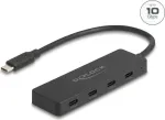 Delock 64322 USB 10 Gbps Type-C &scaron;akotuvas, 4 x USB Type-C prievadai, juodas