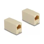DeLOCK RJ45 lizdas &ndash; RJ45 lizdas adapteris UTP smėlio spalvos Moteri&scaron;kas/Moteri&scaron;kas