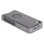 DeLOCK 42025 USB4 40 Gbps korpusas 1 x M.2 NVMe SSD, žaidimų stiliaus su LED ir ventiliatoriumi, be įrankių, suderinamas su Thunderbolt 4/3, pilkas