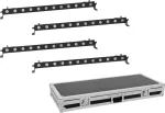 LED juostų rinkinys EUROLITE 4x LED BAR-12 QCL RGBA su transportiniu dėklu