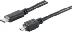 USB laidas Micro-USB B USB-C ShiverPeaks BS77145-1.0 1m juodas