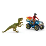 Žaidimų rinkinys Schleich Dinozaurai Pabėgimas nuo Velociraptor su keturračiu