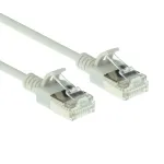 ACT pilkas 3 metrų LSZH U/FTP CAT6A plonas duomenų centro pataisinis laidas su RJ45 jungtimis, be užkabų
