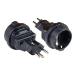 Maitinimo adapteris &Scaron;veicarijos ki&scaron;tukas (SEV1011, tiesus) prie įžeminto ki&scaron;tukinio lizdo F tipo, SEV, juodas, Good Connections&reg; (PA-6002S)