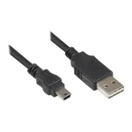 Good Connections jungiamasis kabelis USB 2.0 EASY Plug A &ndash; Mini-B ki&scaron;tukas - juodas - 0,5 m