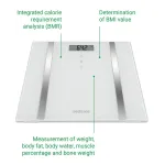Medisana BS 483 svarstyklės kūno sudėčiai analizuoti, iki 180 kg, 10 vartotojų, 6 mm apsauginis stiklas