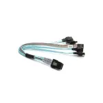 Supermicro CBL-0118L-02 Mini-SAS į SATA at&scaron;akos kabelis, 4 kanalai, 23 cm