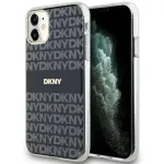 DKNY DKHMN61HRHSEK Kietasis dėklas, skirtas Apple iPhone 11 / iPhone XR 6,1 colio, juodas, IML Mono & Stripe, MagSafe