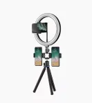 Elight O1 Flexi Tripod Stand 30cm + 10 inch LED Ring su kabeliniu nuotolinio valdymo pulteliu ir telefono / 3/4 varžto tvirtinimu, juodas