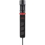Olympia IOIO SL 3000 Black Table Edge Power Strip su 3 Schuko lizdais ir 2 USB-A prievadais, 1,5 m laidas
