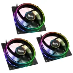 Cryorig Crona S CR-XRS3 PWM ARGB korpuso ventiliatorius (3 vnt.), 120 mm, juodas