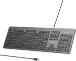 UNITEK SlimTap Wired Office Keyboard, USB-A, Grey