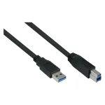 GoodConnections Alcasa UK30P-AB-005S USB 3.2 Gen 1 laidas, USB-A į USB-B, 0,5 m, juodas