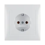 Berker 47429909 Įleidžiamasis ki&scaron;tukinis lizdas su plok&scaron;tele S.1, Schuko F tipas, 16A 250V, Polar White