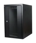 ALLNET 19 colių vertikalus sieninis spintos korpusas T370 juodas SMH serija