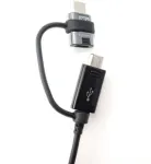 Samsung EP-DG950DBE Combo mikroUSB duomenų kabelis su USB-C redukcija 1,4 m juodas (Bulk)