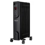 Adler CR 7812 alyvos radiatorius su nuotolinio valdymo pultu, 7 sekcijos, 1500 W, juodos spalvos