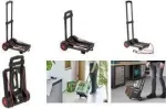 keeeper Easy-Fold transporto vežimėlis Mick, 50 kg keliamoji galia, 34 x 24,5 x 93,5 cm, juodas