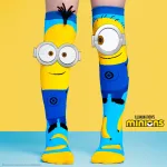 MADMIA NB001 vaiki&scaron;kos kojinės iki kelių su Minions 3D akinių dizainu