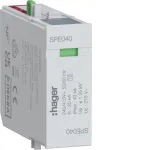 Hager SPE040 vir&scaron;įtampių apsaugos modulis L-N Uc 275V In 20kA Imax 40kA Up 1.35kV