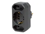 Kopp DUOversal Schuko adapterio ki&scaron;tukas, 2 lizdai, 16 A, 250 V, juodas 179605004
