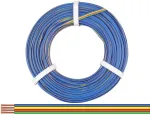 Donau Elektronik 418-50 daugiaagė suvyta viela 4 x 0,14 mm&sup2;, žalia/raudona/geltona/mėlyna, 50 m