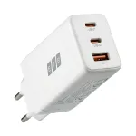 EFB Elektronik 65W GaN sieninis įkroviklis 2x USB-C + USB-A PD3.0 QC3.0 baltas G651A2CE
